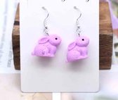 Akyol - Lapins lapin - Rose - Boucles d' Lapins lapin - Cadeau - bijoux - lapin - boucles d'oreilles animaux - animaux - Bijoux - boucle d'oreille - boucles d'oreilles ferme - cadeau-carnaval - cadeau