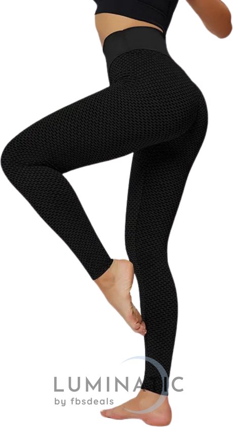 TikTok Legging - Sportlegging Dames - Squat Proof en Fitness Legging - Yoga Legging - High Waist Sport Legging - Anti Cellulite - Shapewear Dames - Push Up - Butt Lifter - Sportkleding Dames | Luminatic® | Black | L