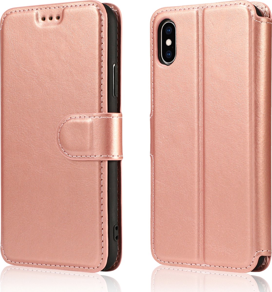Bookcase Geschikt voor Apple iPhone X / XS - Roze - Pasjeshouder - Portemonnee