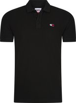 Tommy Jeans - Heren Polo SS Classic Badge Polo - Zwart - Maat L