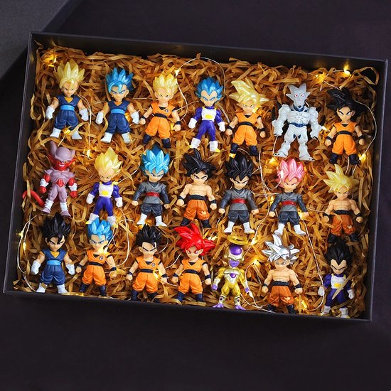 Dragon Ball Z - Set de 21 Figurines Anime en boîte - Super Saiyan Son Goku Anime Figure Son Gohan Vegeta Broly Piccolo Majin Buu - 7 à 13 cm