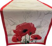 Chemin de table - Tissu gobelin de Luxe - Flanders Poppy - Poppy - Poppies - 45 x 140 cm