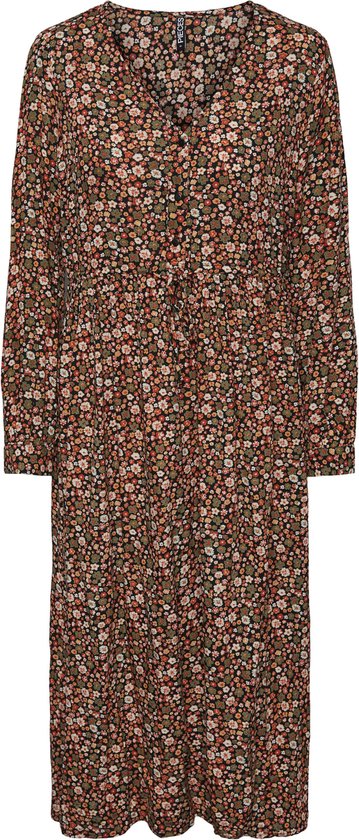 Top Donna PIECES Pcnaya LS - Collo Alto In Rete Con Pizzo, Chiusura Con Bottone, Nero - 2