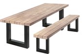 Tuinset Douglas | Tuintafel 160 x 90 + Tuinbankje - Stalen U Poten + Tijdelijk Gratis Onderhoudspakket - inclusief montage