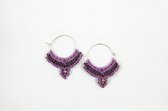 Boucles d'oreilles Macramé - Soft Purple / Purple - Handgemaakt à partir de polyester ciré durable - Modèle 15