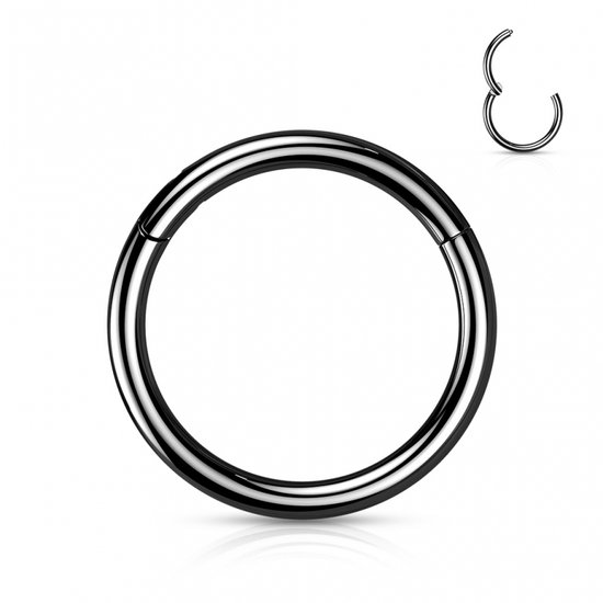 piercing titanium ring high quality 1.6 x 8mm zwart