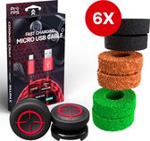 ProFPS Mega Pack geschikt voor PlayStation 4 (PS4) Controller - Precision Rings + Thumbsticks Mixed + Micro USB Oplader - eSports Gaming Accessoires