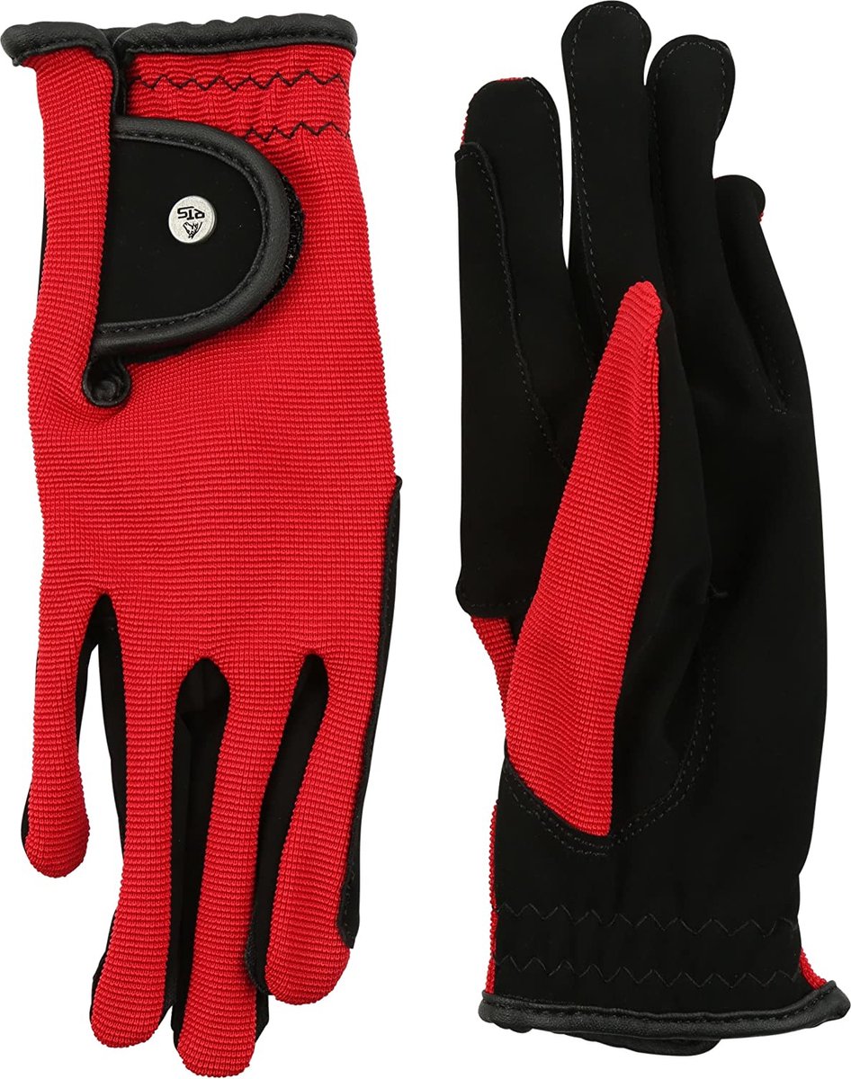 Paardrijhandschoenen Rood Zwart - Maat XL - Rood Paardrijhandschoen - Ruitersport Rijhandschoenen