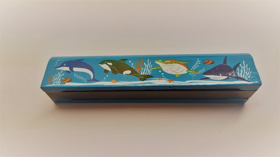 mondharmonica Blauw Zeedieren hout