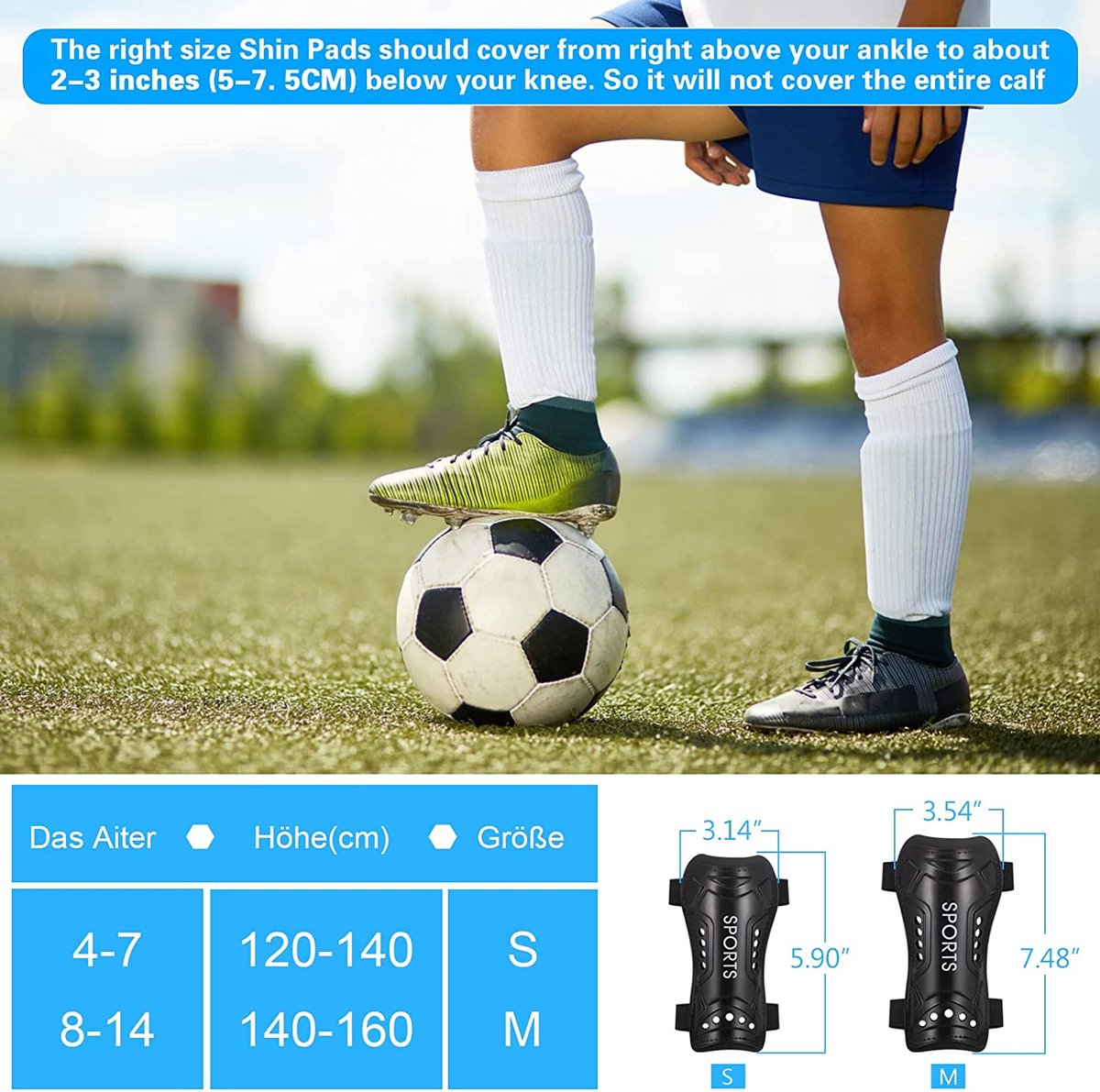 CLOPAE Mini-scheenbeschermers Voor Voetbal – 4 Stuks, 8x5,5 Cm, Zacht EVA-schuim, Ideaal Voor Kinderen En Jonge Voetballers