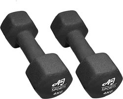 AJ-Sports Dumbells 4 kg - 2 x 4 kg dumbell - Gewichten - Dumbells set - Gewichten set - Halterset - Fitness gewichten - Krachttraining - Fitness