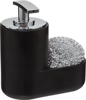 Distributeur de savon Five® Zwart avec porte-éponge - Zwart - Prêt à l'emploi, Décoratif