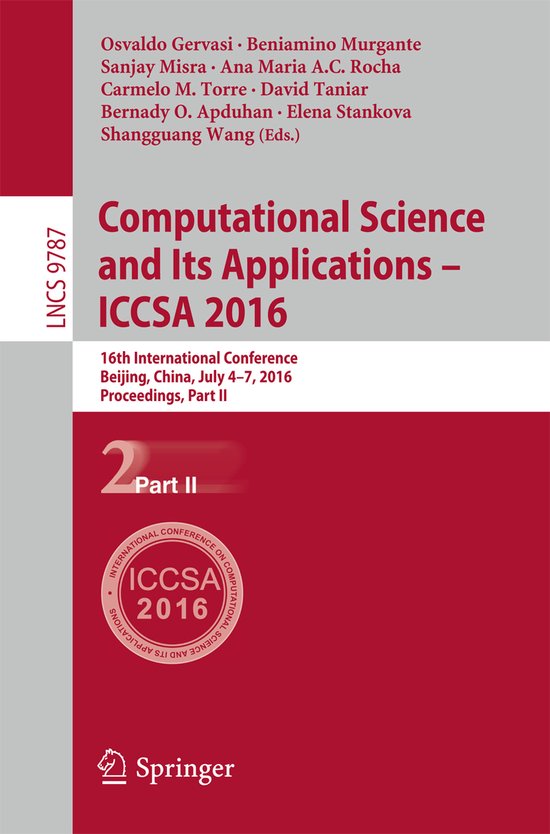 Computational Science and Its Applications -- ICCSA 2016 - cover
