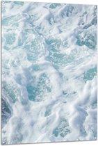 WallClassics - Tuinposter – Schuim van de Golven op Zee - 100x150 cm Foto op Tuinposter (wanddecoratie voor buiten en binnen)