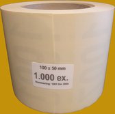 Genummerde etiketten op rol, 100 x 50 mm, mat wit papier / 1001 t/m 2000