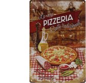 Wandbord – Mancave – Pizzeria - Italië – Vintage - Retro - Wanddecoratie – Reclame bord – Restaurant – Kroeg - Bar – Cafe - Horeca – Metal Sign - Pin Up Girl - 20x30cm