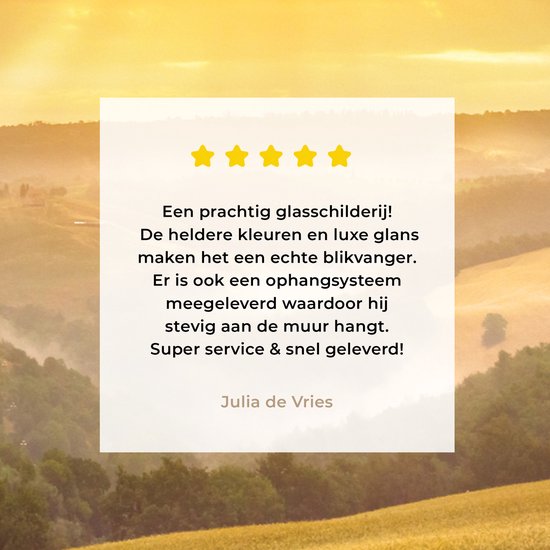 MuchoWow® Peinture sur verre - Brouillard - Soleil - Paysage - 90x60 cm - Peintures sur verre acrylique - Photo sur Glas