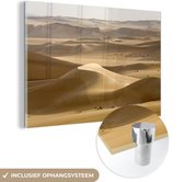 MuchoWow® Glasschilderij 90x60 cm - Schilderij acrylglas - Woestijn in Egypte - Foto op glas - Schilderijen