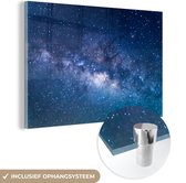 MuchoWow® Glasschilderij 60x40 cm - Schilderij acrylglas - Heldere sterrenhemel - Foto op glas - Schilderijen
