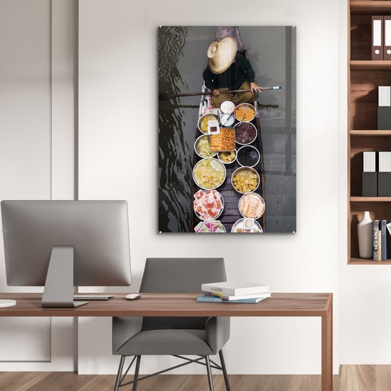 Peinture sur Verre - Thailand Floating Market - 80x120 cm - Peintures sur Verre Peintures - Photo sur Glas