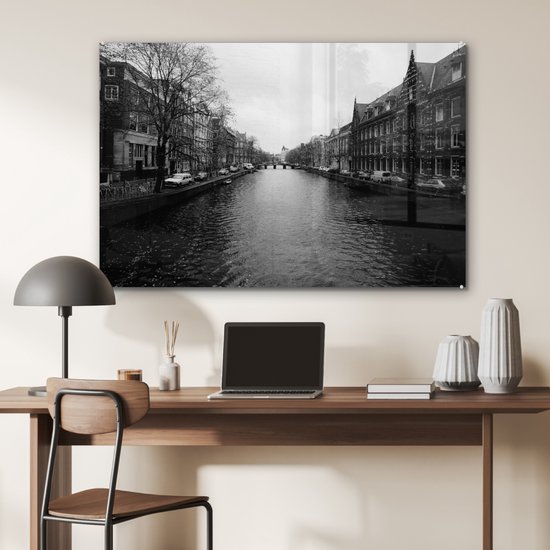 Peinture sur verre - Canal à Amsterdam - 120x80 cm - Peintures Plexiglas
