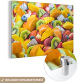 MuchoWow® Glasschilderij 120x80 cm - Schilderij acrylglas - Fruit - Salade - Kleuren - Foto op glas - Schilderijen