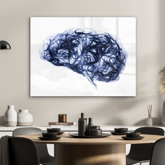 Peinture sur verre MuchoWow® - Vagues pensantes - 80x60 cm - Peintures acrylique - Photo sur Glas