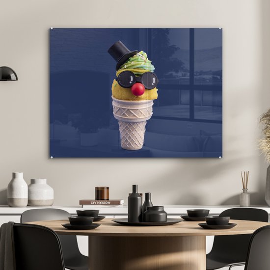 MuchoWow® Peinture sur Verre - Drôle de Glace - 80x60 cm - Peintures sur Verre Peintures - Photo sur Glas