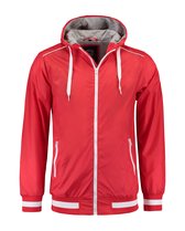L&S nylon jacket met capuchon unisex rood - M