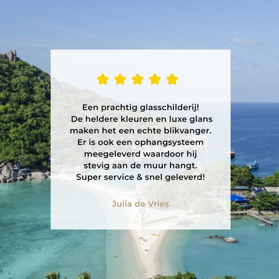 ® Glasschilderij 150x100 cm - Schilderij acrylglas - Eilanden voor de kust van Ko Tao Thailand - Foto op glas - Muurdecoratie woonkamer - Wanddecoratie slaapkamer - Schilderijen