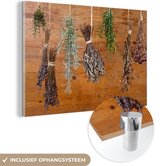 MuchoWow® Glasschilderij 90x60 cm - Schilderij acrylglas - Gedroogde kruiden - Foto op glas - Schilderijen