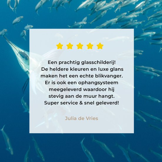 Peinture sur Verre - Espadon - Blauw - Water - 60x40 cm - Peintures sur Verre Peintures - Photo sur Glas