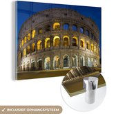 MuchoWow® Glasschilderij 90x60 cm - Schilderij acrylglas - Colosseum in Rome - Foto op glas - Schilderijen