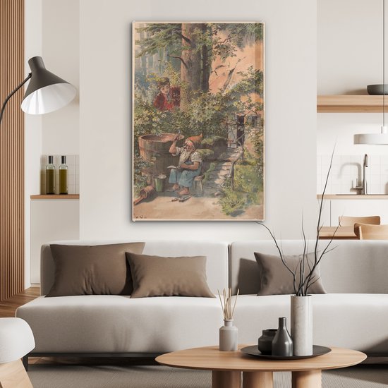 MuchoWow® Peinture sur verre 80x120 cm - Peinture acrylique sur verre - Illustration d'un gnome - Photo sur verre - Peintures