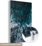 MuchoWow® Glasschilderij 120x180 cm - Schilderij acrylglas - surfer op het water - Foto op glas - Schilderijen