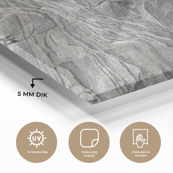 MuchoWow® Glasschilderij 150x100 cm - Schilderij acrylglas - Rots - Stenen - Natuur - Foto op glas - Schilderijen