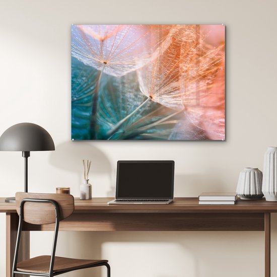 MuchoWow® Peinture sur Verre - Bloem - Pissenlit - Plante - 80x60 cm - Peintures sur Verre Acrylique - Photo sur Glas