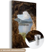 Peinture sur verre - Photo sur verre - Water - Grotte - Paysage - Nature - Décoration murale - 80x120 cm - Verre acrylique - Peinture sur verre nature - Peinture sur verre d'intérieur