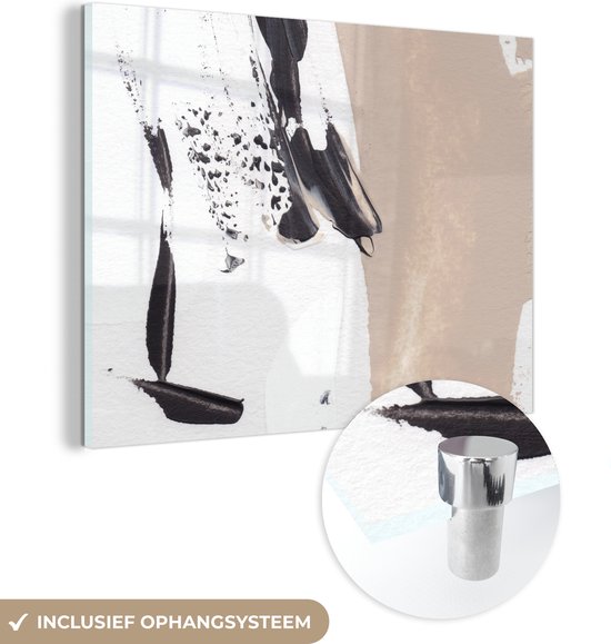 MuchoWow® Glasschilderij 40x30 cm - Schilderij acrylglas - Verf - Design - Abstract - Foto op glas - Schilderijen