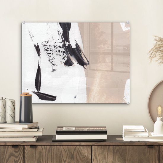 MuchoWow® Glasschilderij 40x30 cm - Schilderij acrylglas - Verf - Design - Abstract - Foto op glas - Schilderijen