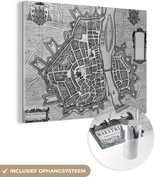 MuchoWow® Glasschilderij 40x30 cm - Schilderij acrylglas - Stadskaart - Maastricht - Antiek - Foto op glas - Schilderijen - Plattegrond