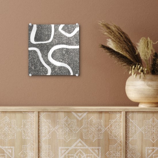 MuchoWow® Peinture sur verre 20x20 cm - Peinture sur verre acrylique - Abstrait - Minimalisme - Design - Photo sur verre - Peintures