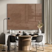 MuchoWow® Glasschilderij 160x120 cm - Schilderij acrylglas - Leer - Bruin - Dieren - Foto op glas - Schilderijen