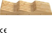 Bamboe Lade Messen Houder - 40 x 15 x 5 cm - Messenblok voor het Opbergen van Messen - Voor maximaal 13 Messen