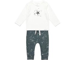 Noppies - Kledingset - Rockhampton Baby - Broekje Jos Dark Slade met vlekprint - Shirt Lux Snow - Maat 50