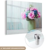 MuchoWow® Glasschilderij 40x30 cm - Schilderij acrylglas - Bloemen - Kleuren - Stilleven - Foto op glas - Schilderijen