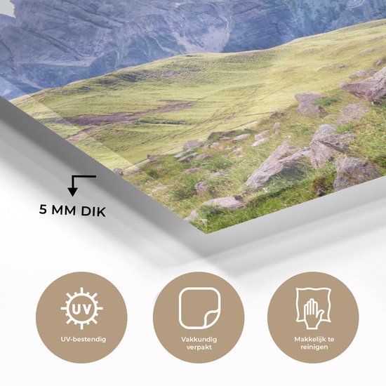 Les vaches paissent les pâturages alpins Glas 120x80 cm - Tirage photo sur Glas (Décoration murale en plexiglas)