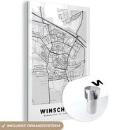 MuchoWow® Peinture sur verre 120x180 cm - Peinture sur verre - Plan de la ville - Winschoten - Grijs - Wit - Photo sur verre acrylique - Peintures - Carte