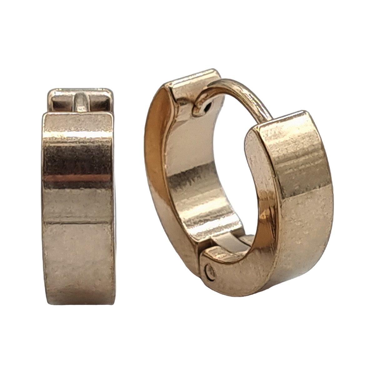 Rhylane - Oorbellen - Kleine oorringen - RVS – Rosegoudkleurig - Premium staal - 1.4 cm