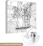 MuchoWow® Peinture sur Verre - Carte - Maastricht - Zwart - Wit - 90x90 cm - Peintures sur Verre Peintures - Photo sur Glas